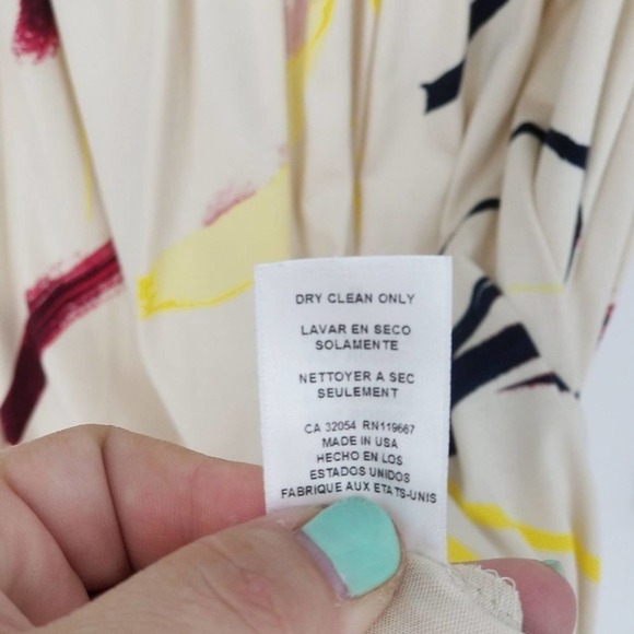 Rachel Pally Empire Tie Waist Abstract Print Long Sleeve Caftan Midi Dress Small - Picture 5 of 5